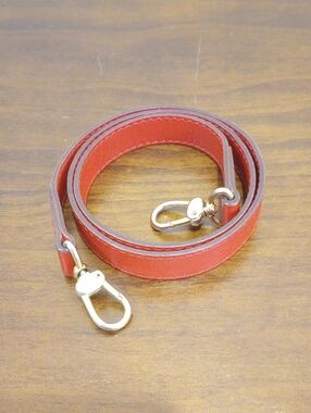 Red Leather Key & Card Holder Strap with Gold Clasps